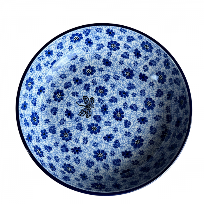 Bol pentru salata Butterfly Dance, ceramica smaltuita, pictat manual, diametru 24,5 cm [7]