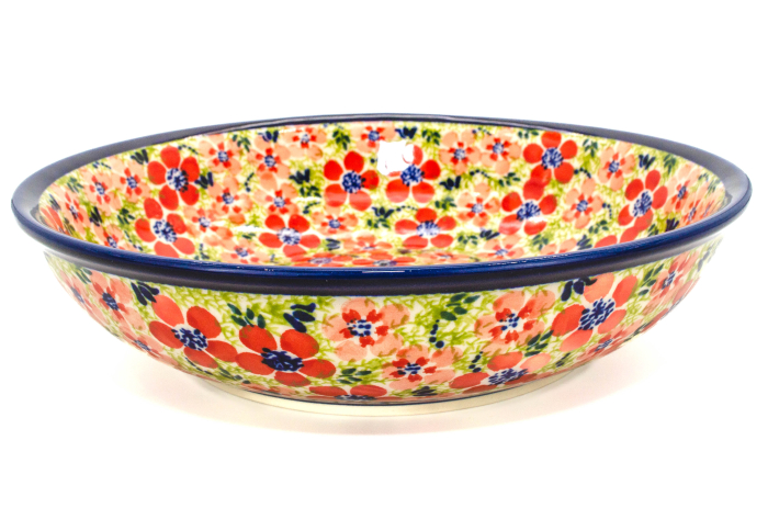 Bol pentru salata Fire Poppies, ceramica smaltuita, pictat manual, 25,2 cm, volum 1,4 L [4]