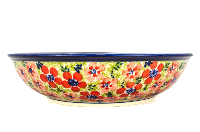 Bol pentru salata Fire Poppies, ceramica smaltuita, pictat manual, 25,2 cm, volum 1,4 L [3]