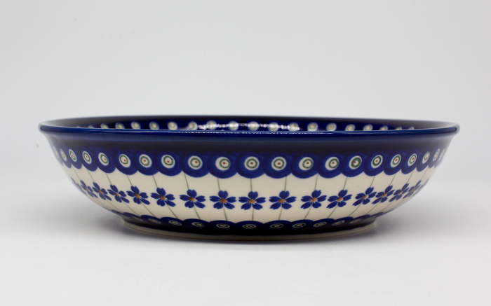 Bol pentru salata Floral Peacock, ceramica smaltuita, pictat manual, 25,2 cm, volum 1,4 L [4]