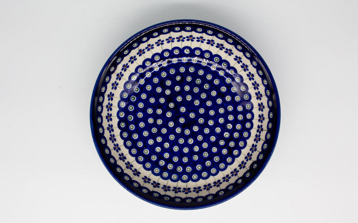 Bol pentru salata Floral Peacock, ceramica smaltuita, pictat manual, 25,2 cm, volum 1,4 L [5]