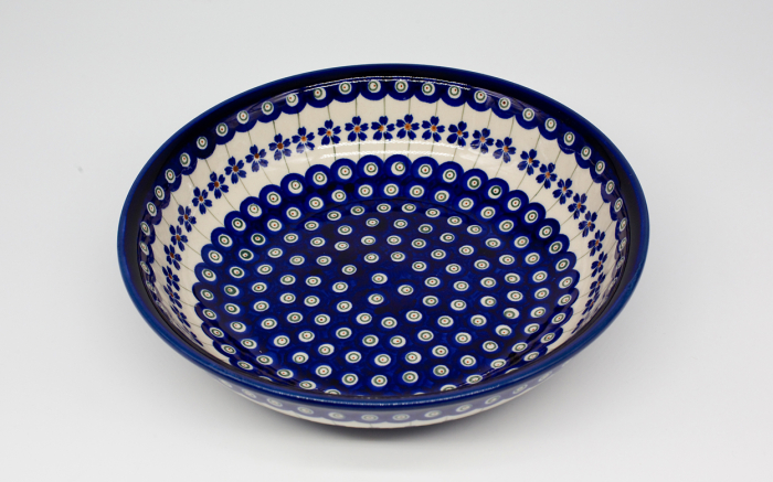 Bol pentru salata Floral Peacock, ceramica smaltuita, pictat manual, 25,2 cm, volum 1,4 L [2]