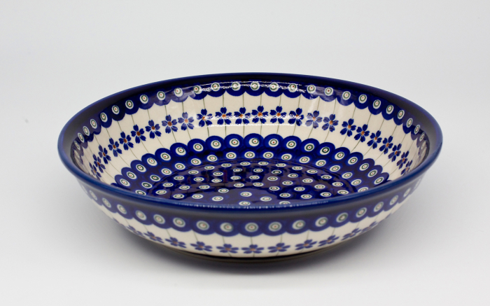 Bol pentru salata Floral Peacock, ceramica smaltuita, pictat manual, 25,2 cm, volum 1,4 L [3]