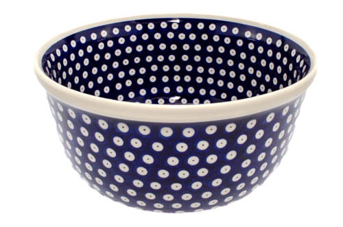 Bol pentru salata Blue Eyes, ceramica smaltuita, pictat manual, 27,0 cm, volum 4,5 L [2]