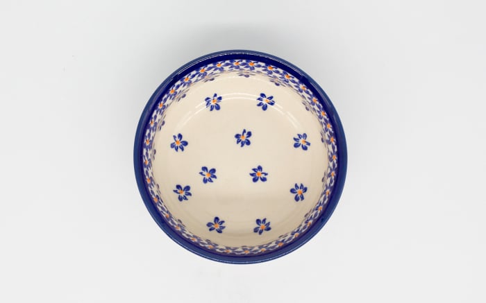 Bol rotund Blue Field, ceramica smaltuita, pictat manual, 12,6 cm, volum 250 ml [4]