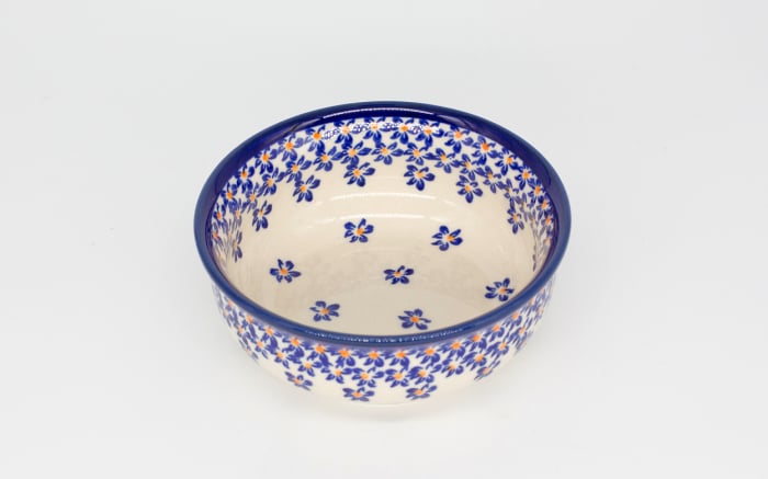 Bol rotund Blue Field, ceramica smaltuita, pictat manual, 12,6 cm, volum 250 ml [2]