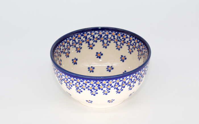 Bol rotund Blue Field, ceramica smaltuita, pictat manual, 14,0 cm, volum 450 ml [2]