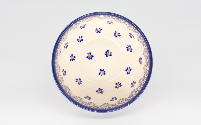 Bol rotund Blue Field, ceramica smaltuita, pictat manual, 14,0 cm, volum 450 ml [4]