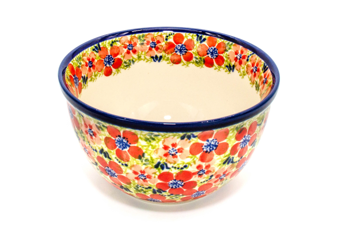 Bol rotund Fire Poppies, ceramica smaltuita, pictat manual, 16,8 cm, volum 1,0 L [4]