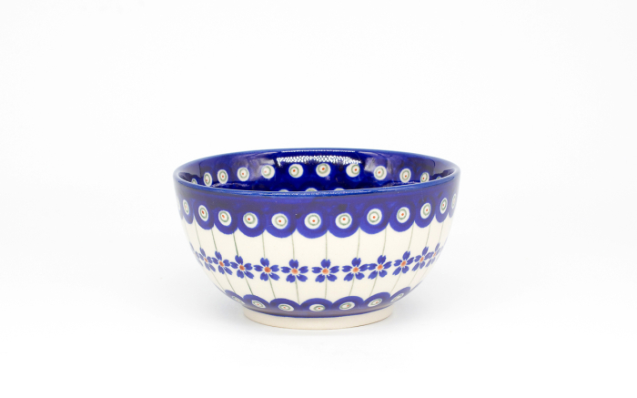 Bol rotund Floral Peacock, ceramica smaltuita, pictat manual, 14,0 cm, volum 450 ml [2]