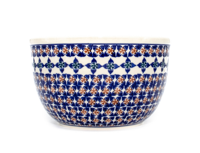 Bol pentru salata, rotund Flower Laces, ceramica smaltuita, pictat manual, 20,5 cm, volum 2,25L [2]