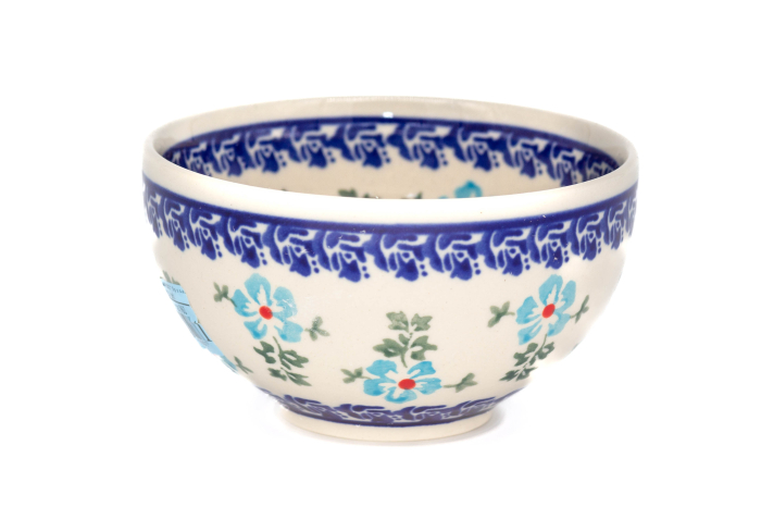 Bol rotund Forget-me-nots, ceramica smaltuita, pictat manual, 11,5 cm, volum 300ml [4]