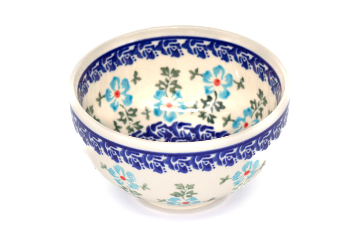 Bol rotund Forget-me-nots, ceramica smaltuita, pictat manual, 11,5 cm, volum 300ml [5]