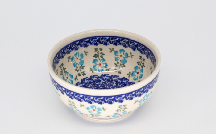 Bol rotund Forget-me-nots, ceramica smaltuita, pictat manual, 13,0 cm, volum 400 ml [3]