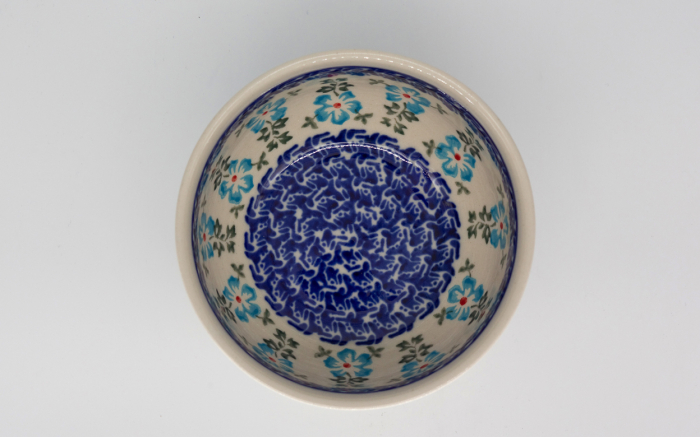 Bol rotund Forget-me-nots, ceramica smaltuita, pictat manual, 13,0 cm, volum 400 ml [4]