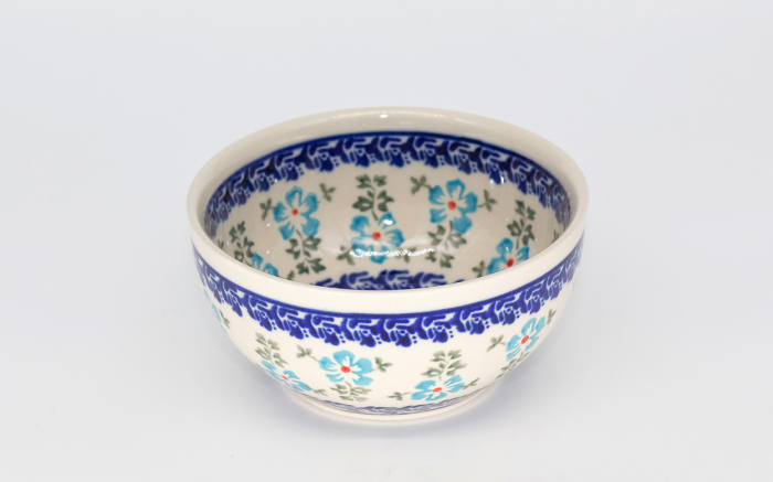 Bol rotund Forget-me-nots, ceramica smaltuita, pictat manual, 13,0 cm, volum 400 ml [2]