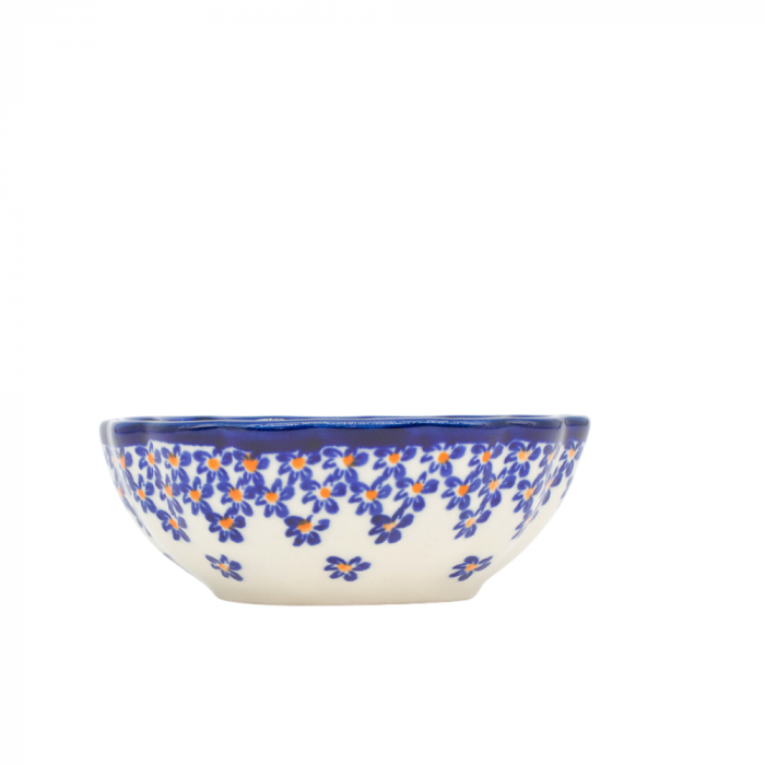 Bol rotund mic Blue Field, ceramica smaltuita, pictat manual, 12,1 cm, volum 150 ml [5]