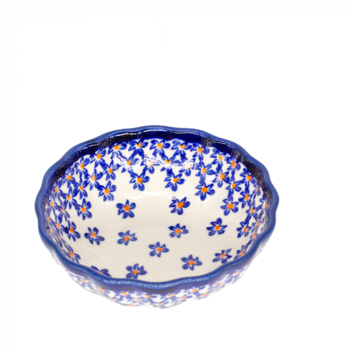 Bol rotund mic Blue Field, ceramica smaltuita, pictat manual, 12,1 cm, volum 150 ml [2]