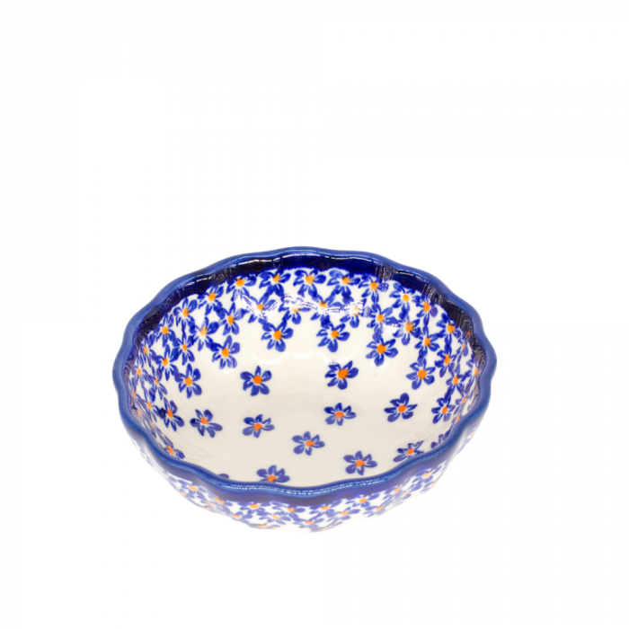 Bol rotund mic Blue Field, ceramica smaltuita, pictat manual, 12,1 cm, volum 150 ml [3]