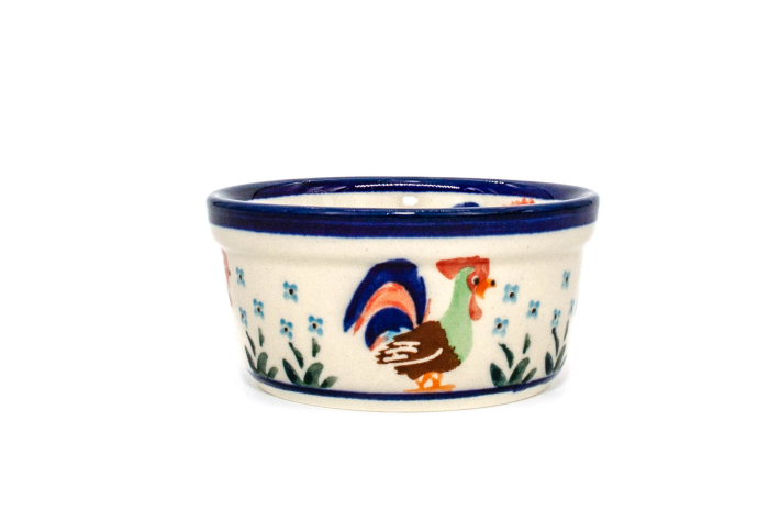 Bol rotund mic Vintage Rooster, ceramica smaltuita, pictat manual, 9,0 cm, volum 100 ml [3]