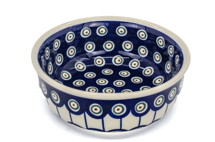 Bol rotund Peacock Eyes, ceramica smaltuita, pictat manual, 16,8 cm, volum 650 ml [3]