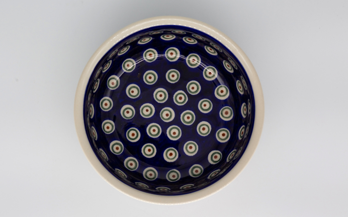 Bol rotund Peacock Eyes, ceramica smaltuita, pictat manual, 16,8cm, volum 650 ml [3]