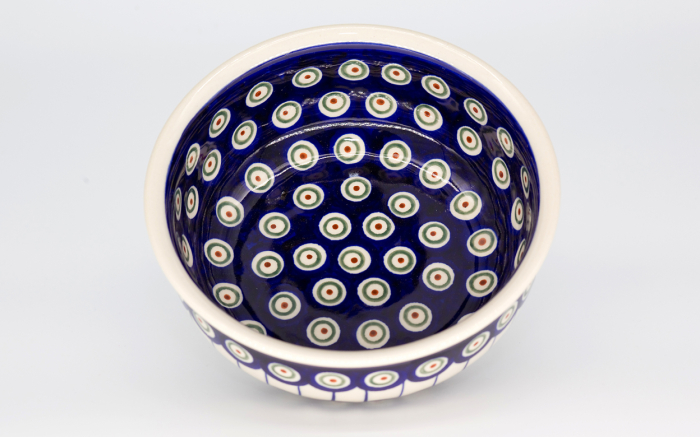 Bol rotund Peacock Eyes, ceramica smaltuita, pictat manual, 16,8cm, volum 650 ml [2]