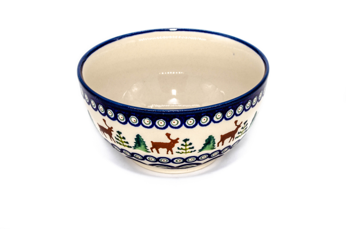 Bol rotund Reindeer, ceramica smaltuita, pictat manual, 14,0 cm, volum 450 ml [2]
