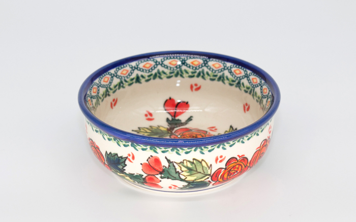 Bol rotund Roses, ceramica smaltuita, pictat manual, 12,6 cm, volum 250 ml [2]