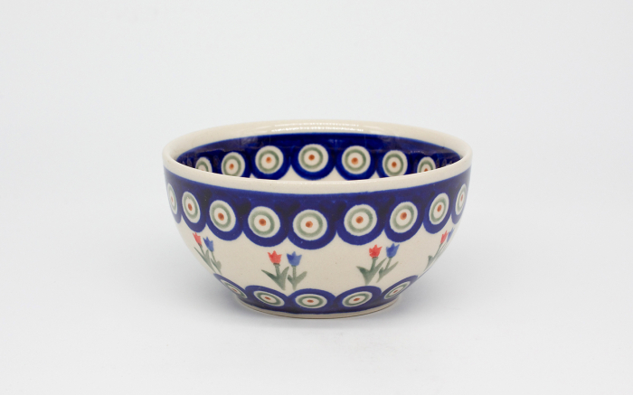 Bol rotund Tulips Pair, ceramica smaltuita, pictat manual, 13,0 cm, volum 400 ml [3]