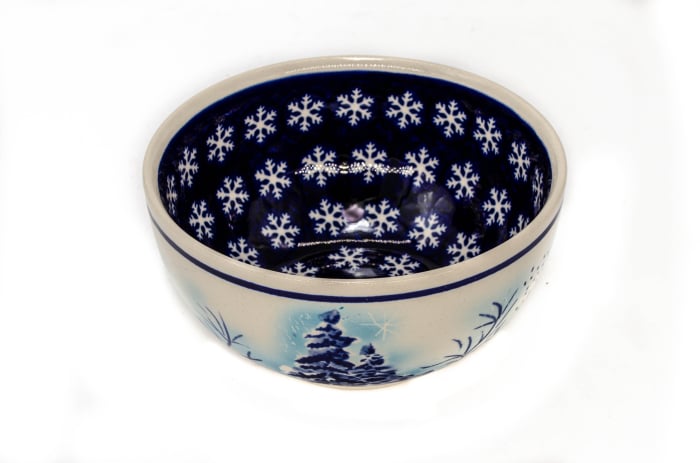 Bol rotund Winter Chapel, ceramica smaltuita, pictat manual, 15,5 cm, volum 700 ml [2]