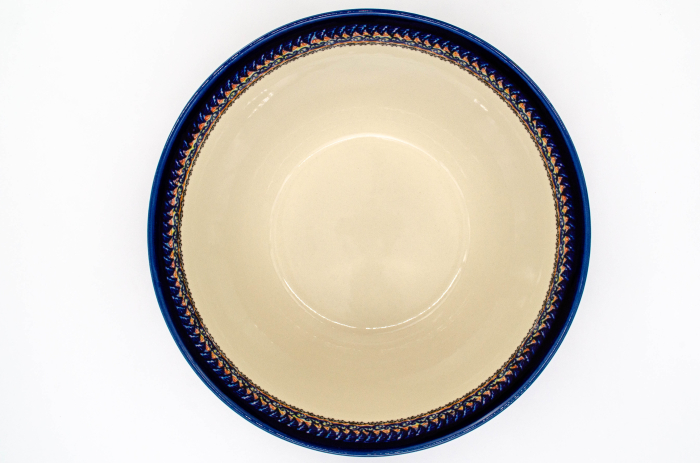 Bol salata, ceramica smaltuita, Flower Jungle, pictat manual, 26,3 cm, volum 4,5 L [3]