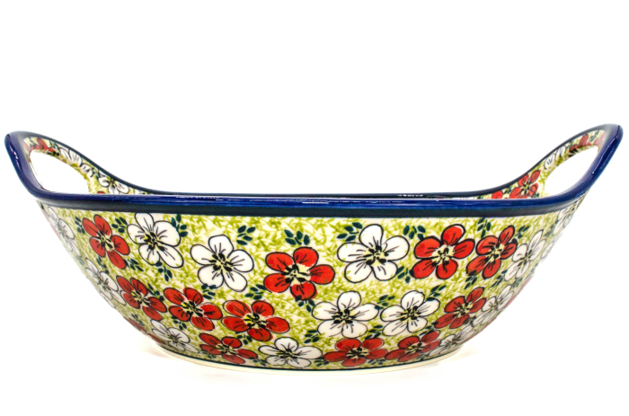 Bol salata cu manere, ceramica smaltuita, pictata manual, 33,4 cm, volum 3,0 L [4]