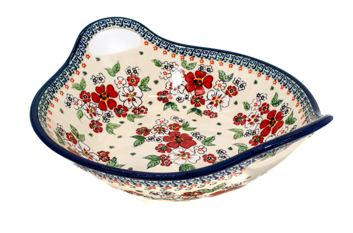 Bol salata cu manere, ceramica smaltuita, pictata manual, 33,4 cm, volum 3,0 L [3]