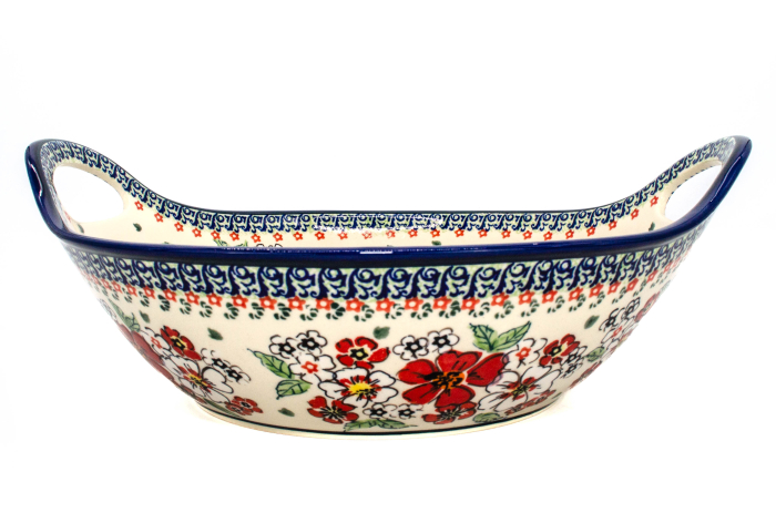 Bol salata cu manere, ceramica smaltuita, pictata manual, 33,4 cm, volum 3,0 L [2]