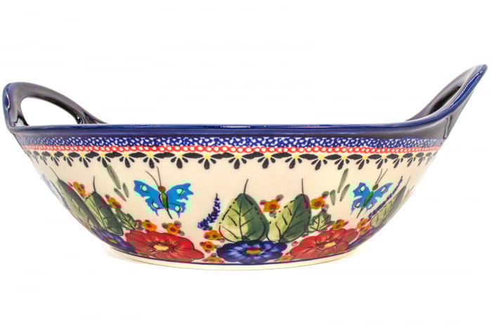 Bol salata cu manere Poppy Fountain, ceramica smaltuita, pictata manual, 33,4 cm, volum 3,0 L [6]