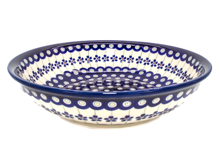 Bol salata Floral Peacock, din ceramica smaltuita, pictat manual, 25,2 cm, volum 1,4 L [4]