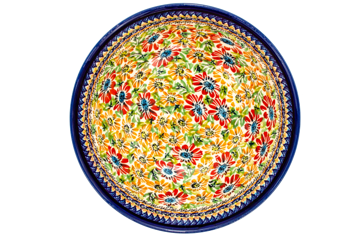 Bol salata Flower Jungle ceramica smaltuita, pictat manual, diametru 24,0 cm, volum 2,0 L [2]