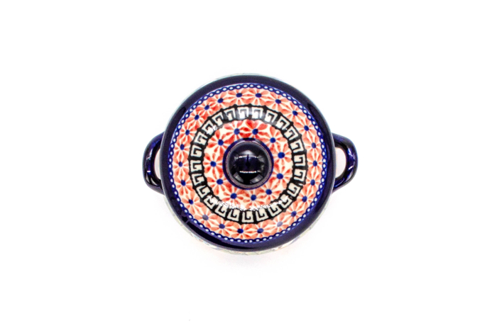 Bol supa cu maner si capac, Poppy Fountain, ceramica smaltuita, pictat manual, diametru 13,0 cm, volum 350 ml [2]