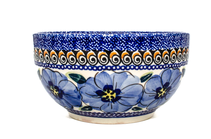 Bol supa, rotund Hibiscus Drops, ceramica smaltuita, pictat manual, 15,5 cm, volum 700 ml [4]