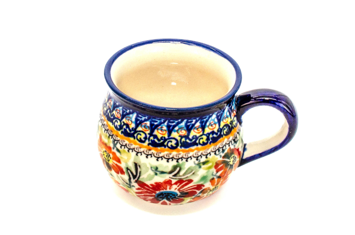 Cana cafea, ceai, vin fiert Flower Jungle in forma de "balon", ceramica smaltuita, pictata manual, 220 ml [2]