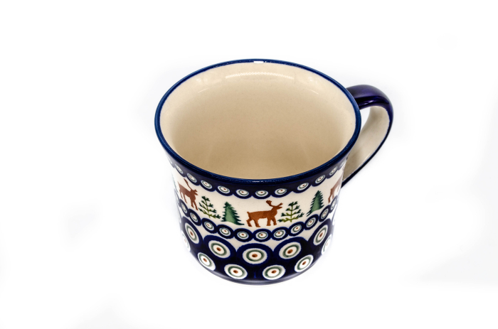 Cana ceramica smaltuita pentru cafea/ceai/vin fiert Reindeer, pictata manual, 500 ml [2]