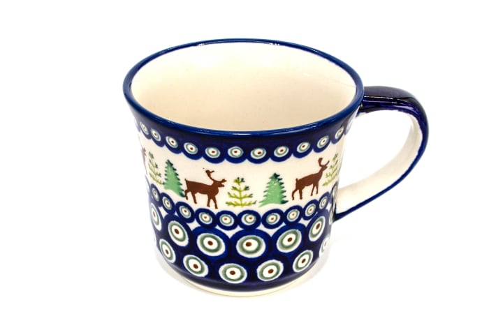 Cana ceramica smaltuita pentru cafea/ceai/vin fiert Reindeer, pictata manual, 500 ml [3]