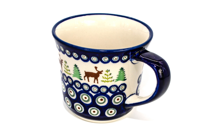 Cana ceramica smaltuita pentru cafea/ceai/vin fiert Reindeer, pictata manual, 500 ml [2]
