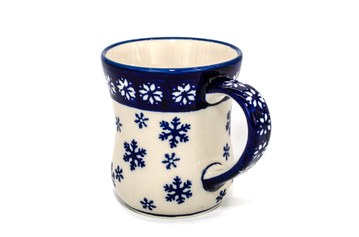 Cana ceramica smaltuita pentru cafea/ceai/vin fiert Snowflakes, pictata manual, 250 ml [4]