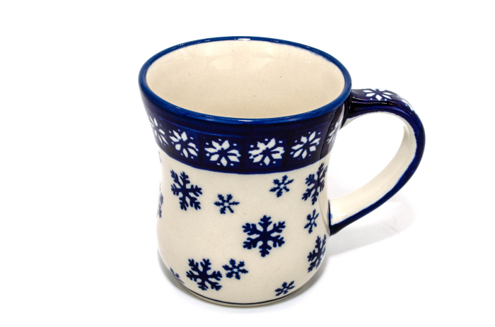 Cana ceramica smaltuita pentru cafea/ceai/vin fiert Snowflakes, pictata manual, 250 ml [2]