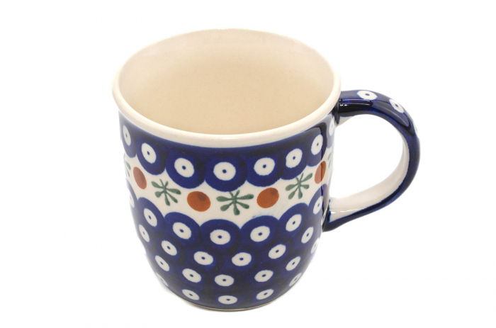 Cana ceramica smaltuita pentru ceai / cafea / vin fiert Blue Eyes Festive, pictata manual, 350 ml [5]
