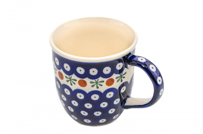 Cana ceramica smaltuita pentru ceai / cafea / vin fiert Blue Eyes Festive, pictata manual, 350 ml [4]