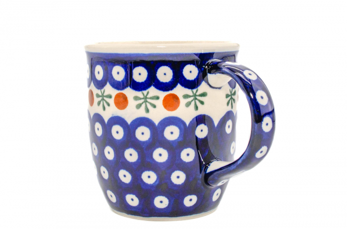Cana ceramica smaltuita pentru ceai / cafea / vin fiert Blue Eyes Festive, pictata manual, 350 ml [6]