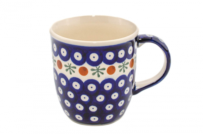 Cana ceramica smaltuita pentru ceai / cafea / vin fiert Blue Eyes Festive, pictata manual, 350 ml [3]